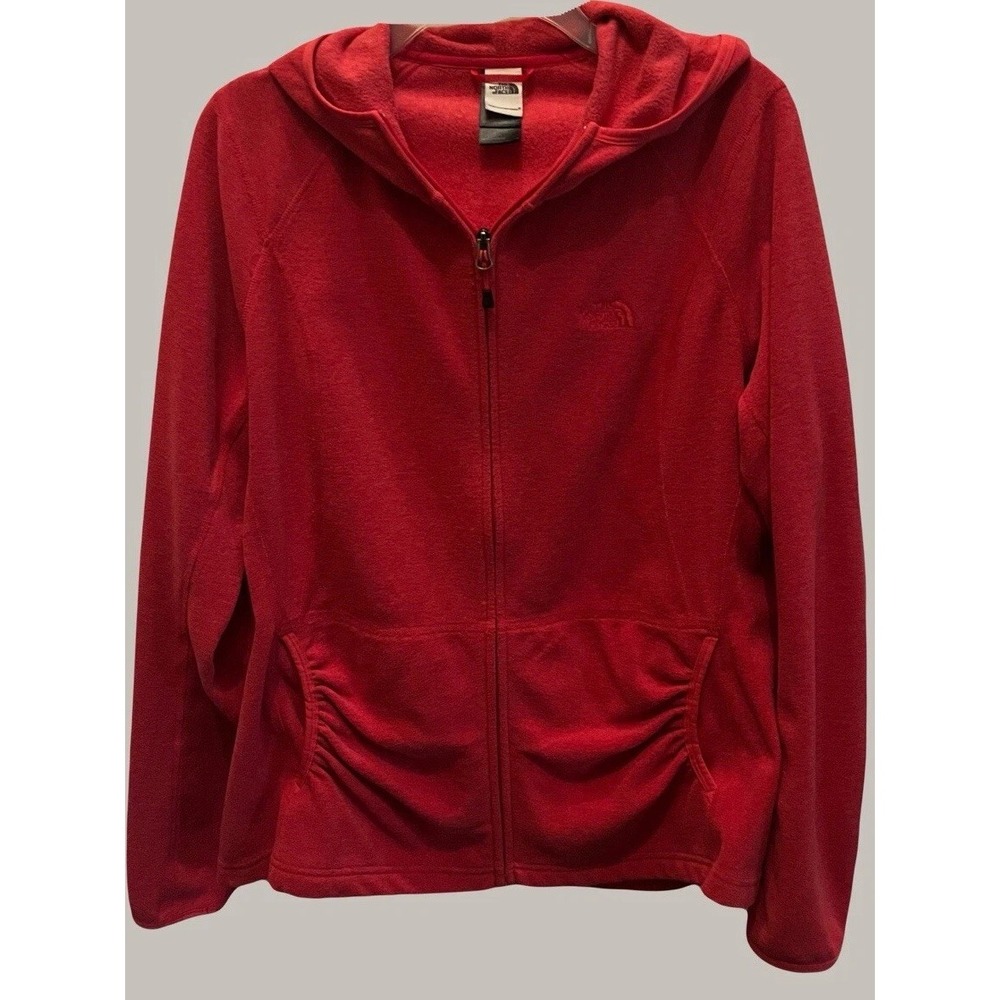 North Face Jacket Womens XL Pink Full Zip Fleece Hooded Sweatshirt Gorpcore EUC